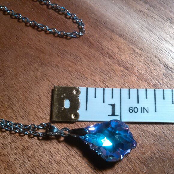 Mystic Color Crystal Baroque Brass Pendant Stainless Steel Necklace - Picture 11 of 16